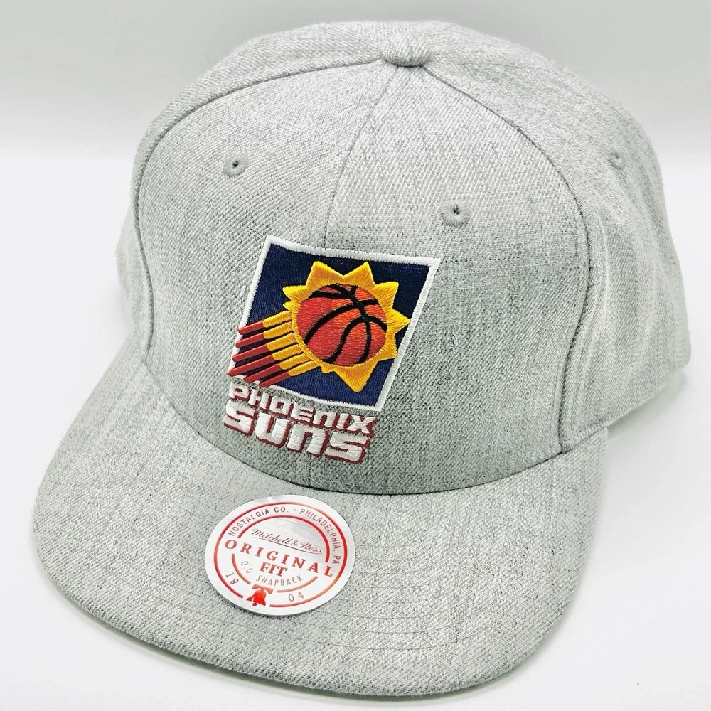 Phoenix Suns Mitchell & Ness Heather Hat Cap Snapback Adjustable NBA Gray